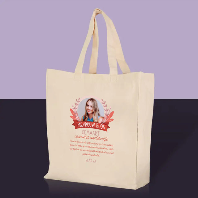 Foto En Handtekening: Gemaakt Voor Het Onderwijs - Canvas Tas