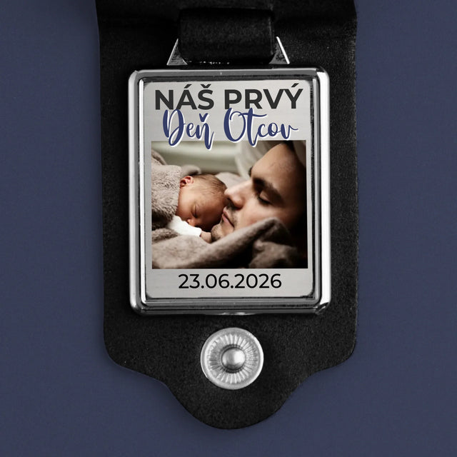 Fotokolaż: Pierwszy Dzień Taty - Skórzany Brelok Ze Zdjęciem | SK
