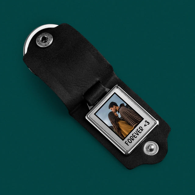 Zdjęcie i Podpis: Zdjęcie w Ramce - Skórzany Brelok Ze Zdjęciem | SK