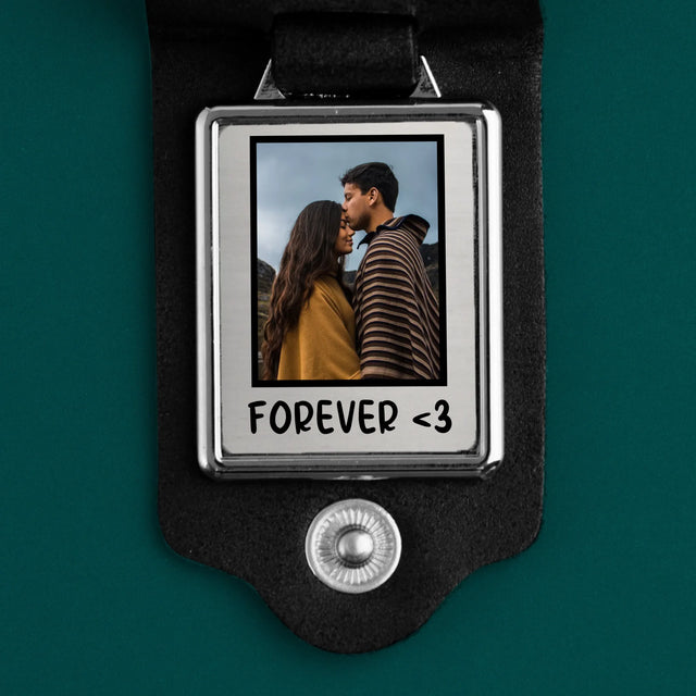 Zdjęcie i Podpis: Zdjęcie w Ramce - Skórzany Brelok Ze Zdjęciem | SK