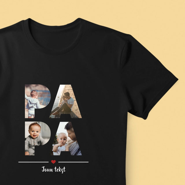 Woord Van Foto'S: Papa  - T-Shirt Voor Heren
