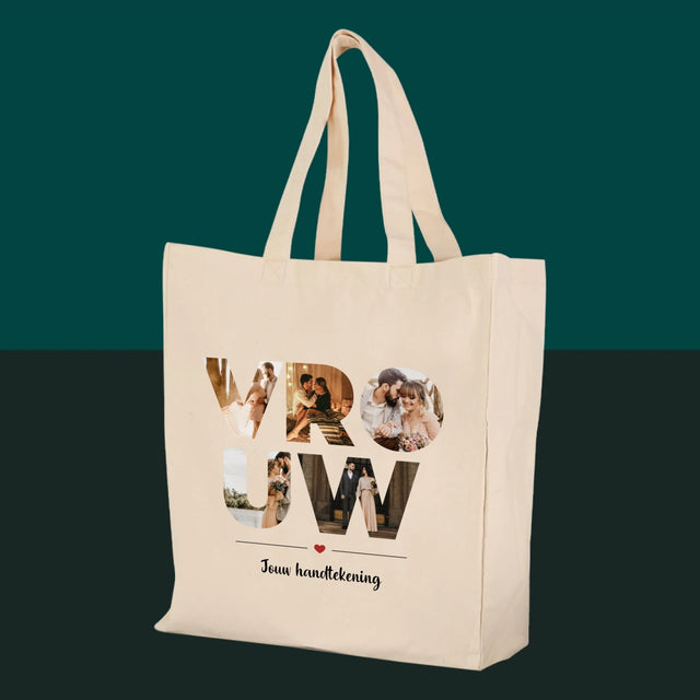 Woord Van Foto'S: Vrouw - Canvas Tas