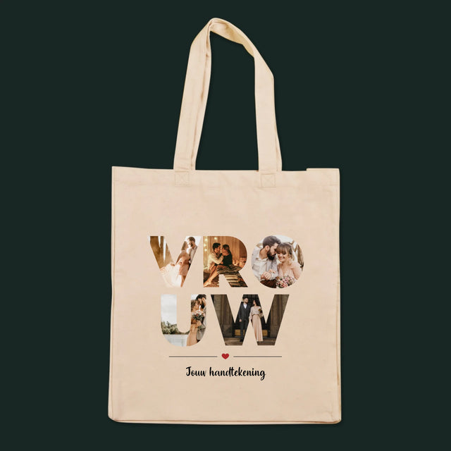 Woord Van Foto'S: Vrouw - Canvas Tas