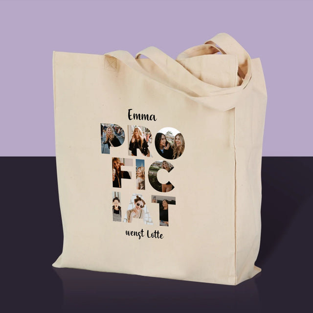 Woord Van Foto'S: Proficiat - Canvas Tas