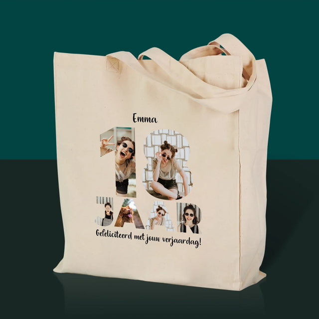 Woord Van Foto'S: 18 Jaar - Canvas Tas