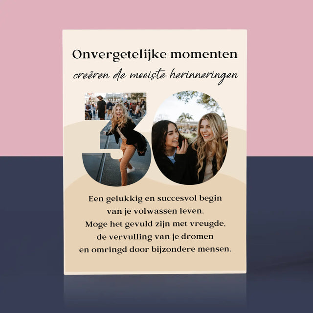 Woord Van Foto'S: 30E Verjaardag - Acryl Blok