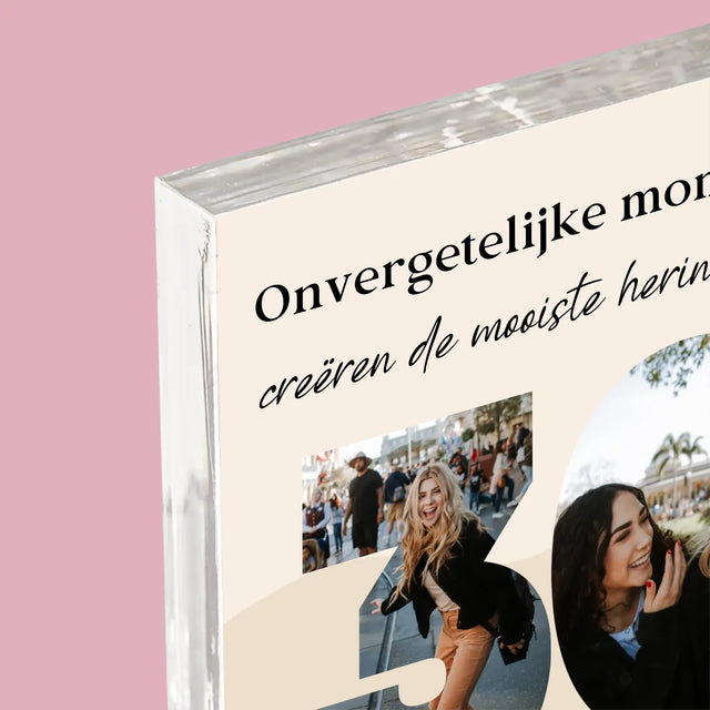 Woord Van Foto'S: 30E Verjaardag - Acryl Blok