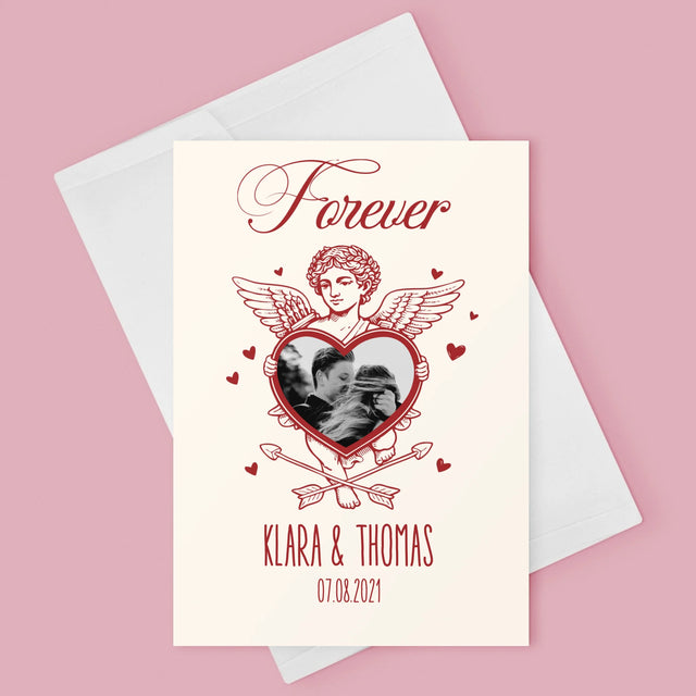 Zdjęcie i Podpis: Forever Kupidyn - Kartka z Życzeniami | DE