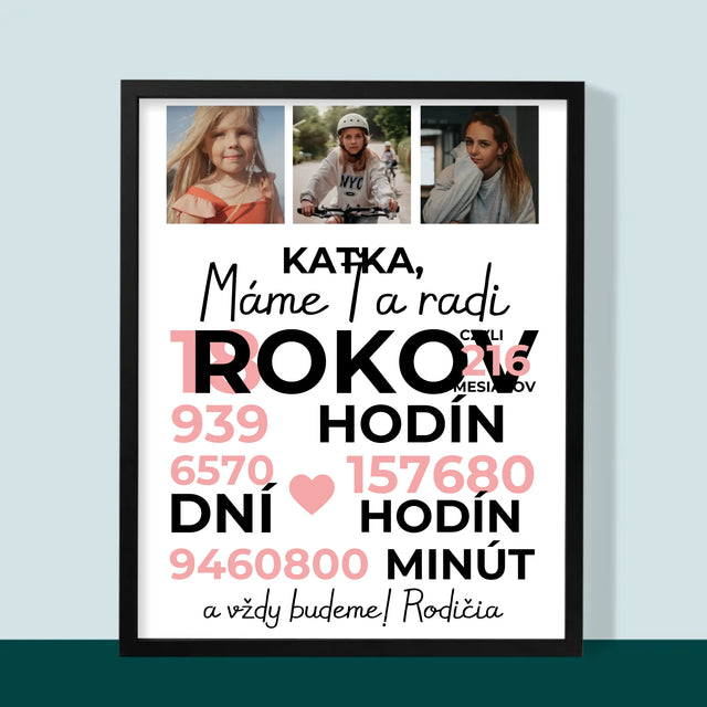 Fotokolaż: Kochamy Cię Od 18 Lat - Wydruk Obramowany | SK