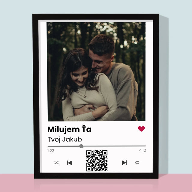Zdjęcie i Podpis: Spotify z Kodem Qr - Wydruk Obramowany | SK