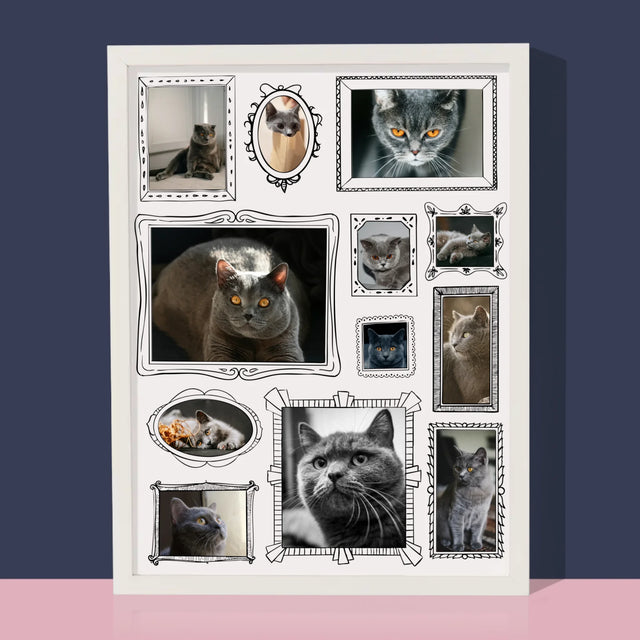 Fotokolaż: Ściana Galerii z Pupilem - Wydruk Obramowany | SK