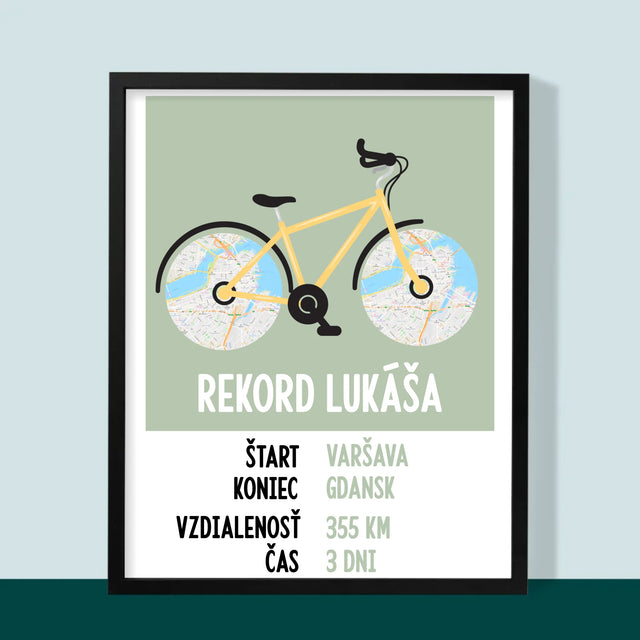 Mapa Miasta: Rowerowa Życiówka - Wydruk Obramowany | SK