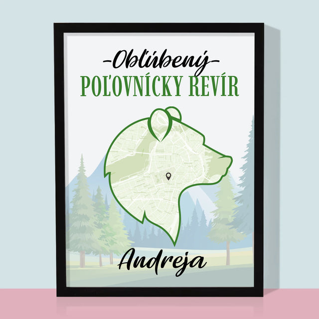 Mapa Miasta: Ulubiony Teren Łowiecki - Wydruk Obramowany | SK