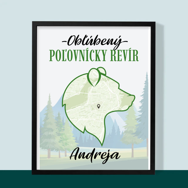 Mapa Miasta: Ulubiony Teren Łowiecki - Wydruk Obramowany | SK
