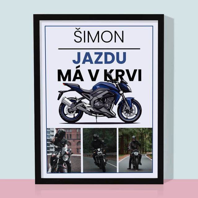 Fotokolaż: Ma Jazdę We Krwi - Wydruk Obramowany | SK