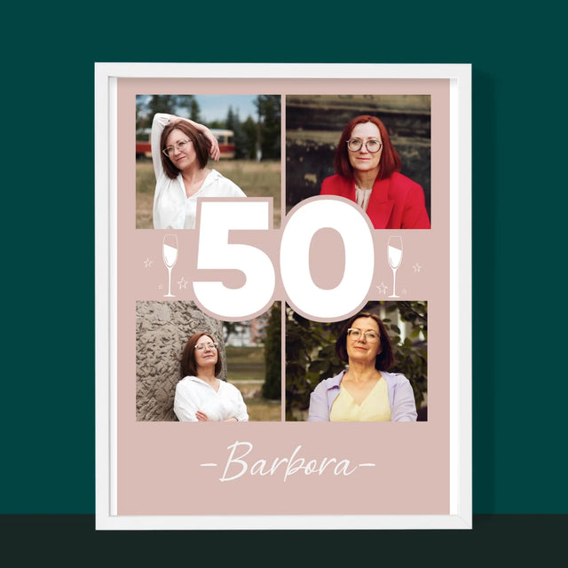 Fotokolaż: 50 Kieliszki - Wydruk Obramowany | SK