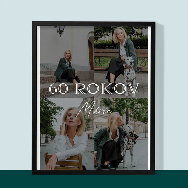 Fotokolaż: 60 Lat Klasyczny - Wydruk Obramowany | SK