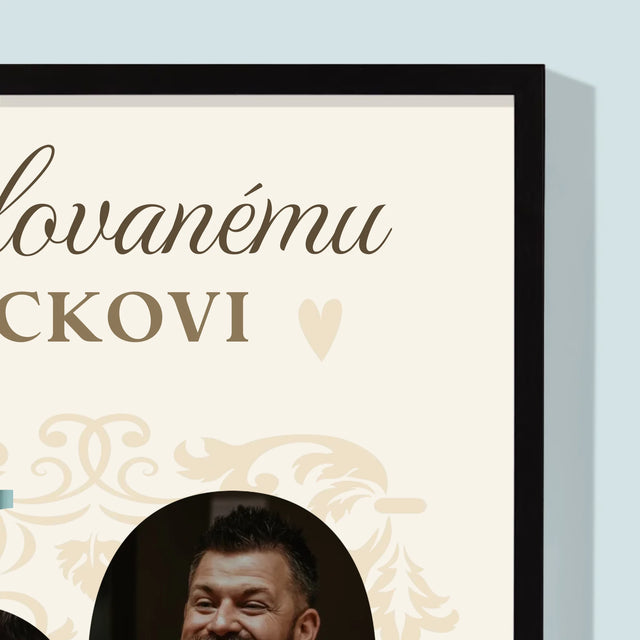 Słowo Ze Zdjęć: Kochanemu Tacie z Okazji 60 Urodzin - Wydruk Obramowany | SK