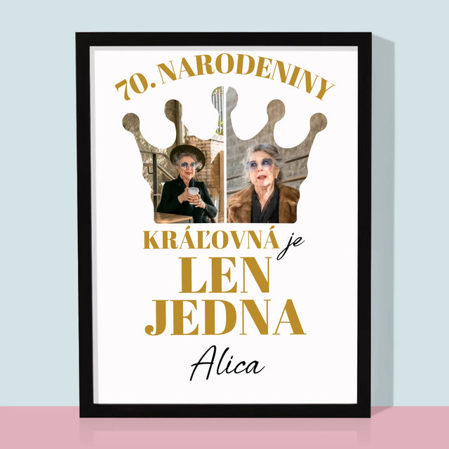 Kształt Ze Zdjęć: 70 Urodziny Królowa - Wydruk Obramowany | SK