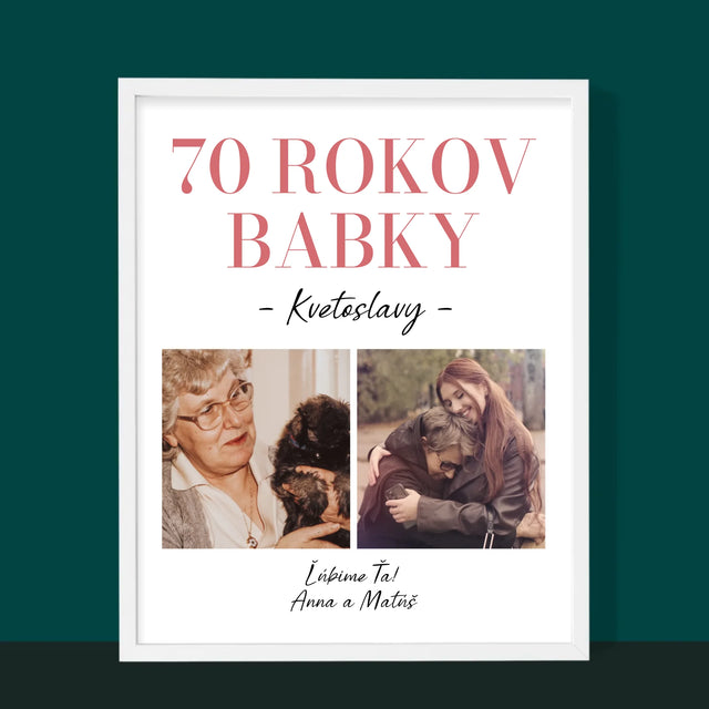 Fotokolaż: 70 Lat Babci - Wydruk Obramowany | SK