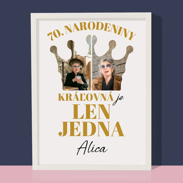 Kształt Ze Zdjęć: 70 Urodziny Królowa - Wydruk Obramowany | SK