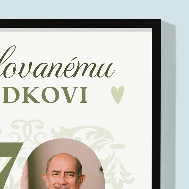 Zdjęcie I Podpis: Kochanemu Dziadkowi Wszystkiego Najlepszego - Wydruk Obramowany | SK
