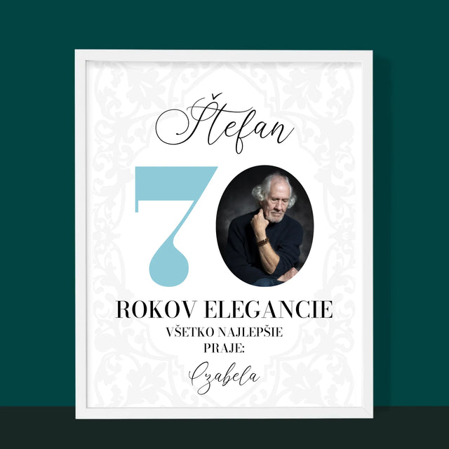 Zdjęcie I Podpis: 70 Lat Elegancji - Wydruk Obramowany | SK