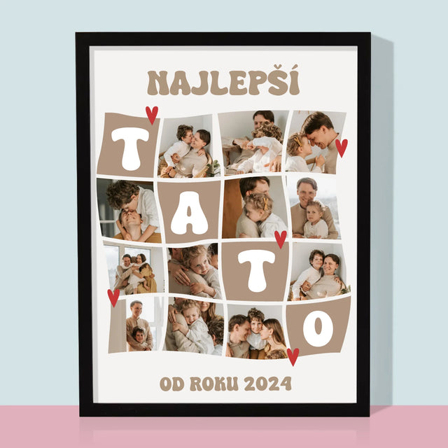 Fotokolaż: Najlepszy Tata Kafelki - Wydruk Obramowany | SK