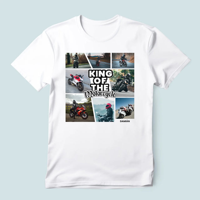 Fotokolaż: King Of The Motorcycle - Koszulka Męska z Nadrukiem | SK
