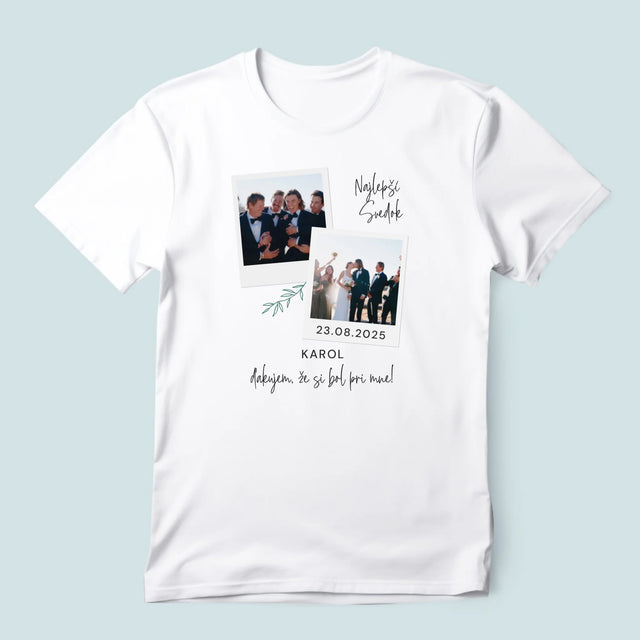 Fotokolaż: Najlepszy Świadek Polaroidy - Koszulka Męska z Nadrukiem | SK