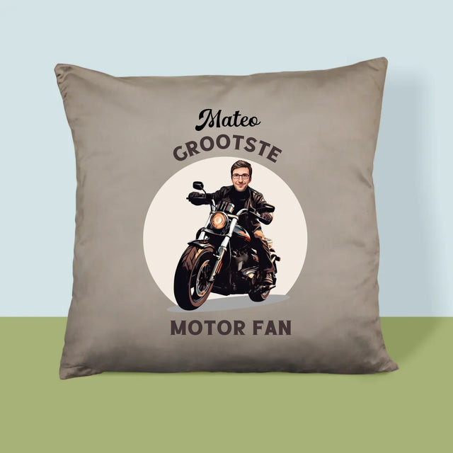 Jouw Karakter: Motor Fan - Kussen (Monogram)