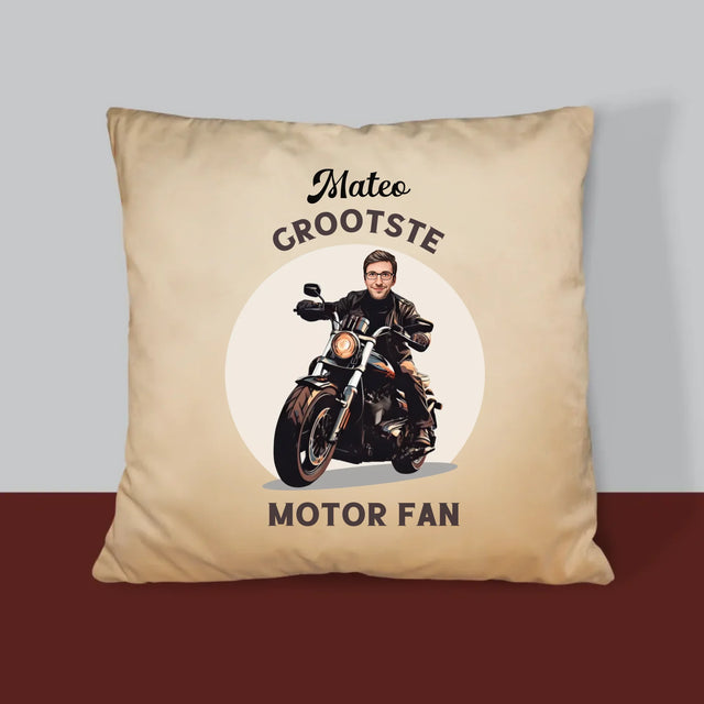 Jouw Karakter: Motor Fan - Kussen (Monogram)
